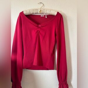 Vintage Cotton Red Long Sleeve